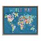 Stupell Industries World Map with Landmarks Framed Floater Canvas Wall Art Design by Carla Daly